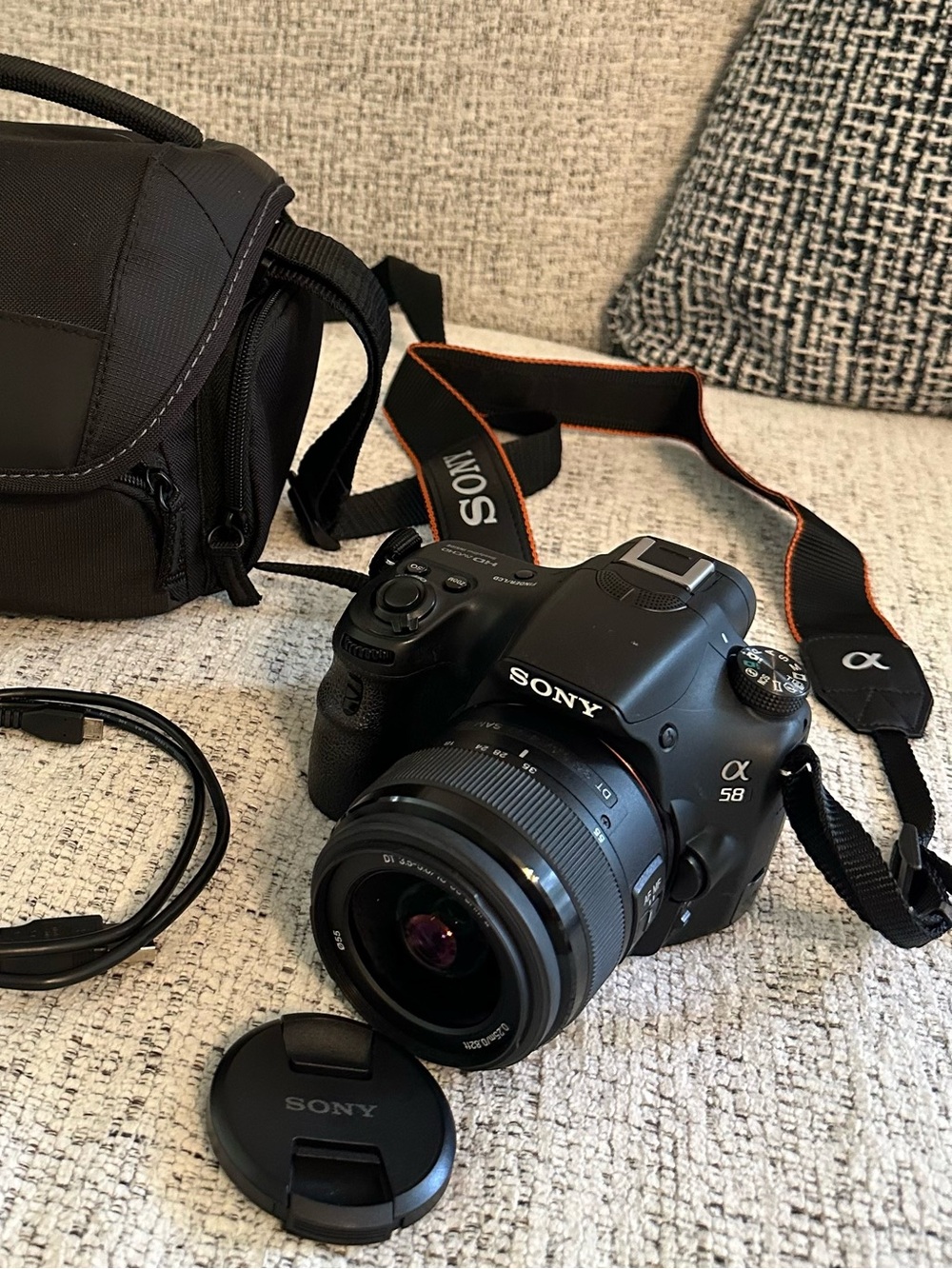 Sony Black Camera Kit with Lens, Strap and Carry Case